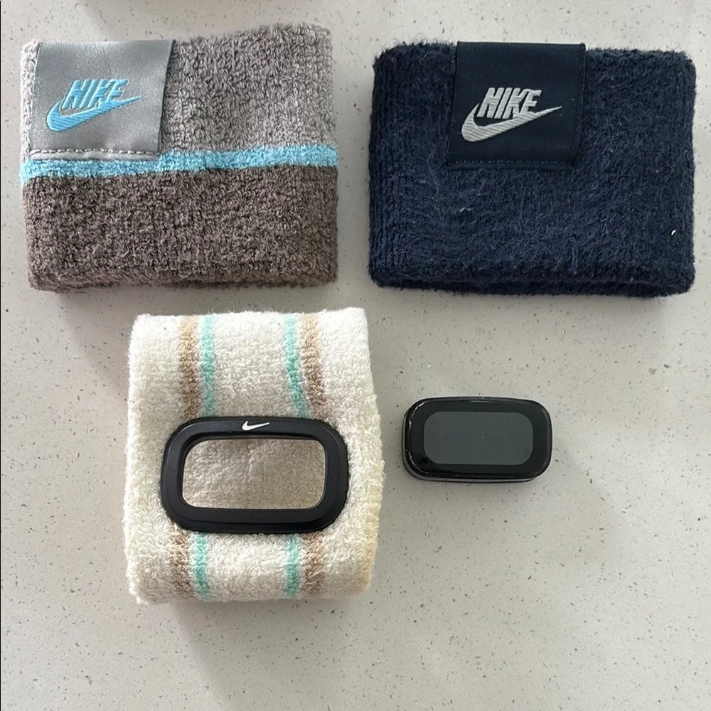 Nike Timing Wristbands in Black, Blue, and Cream - Picture 3 of 4